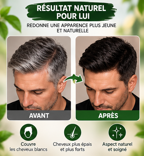 EELHOE shampoing colorant – résultat sur cheveux d’homme